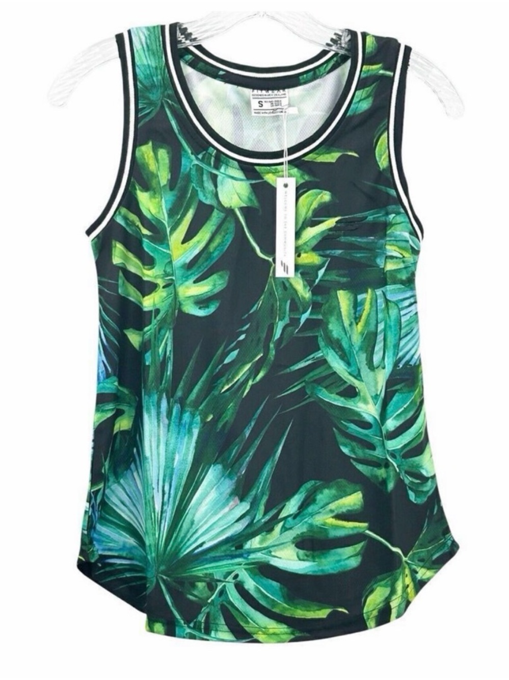 Tropical Green Leaf Racerback Tank Top - Women's
